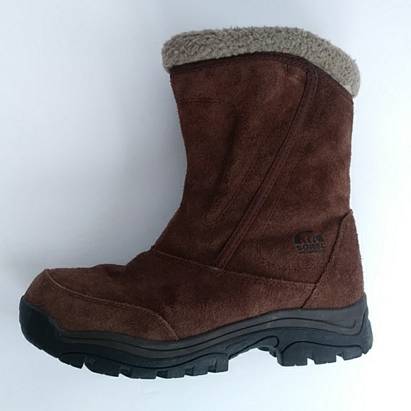 Sorel Water Fall Insulated Suede Leather Winter Snow Boot 7.5 Brown - Picture 10 of 16